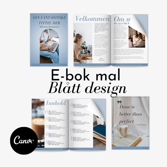 E-bok mal - Blått Design