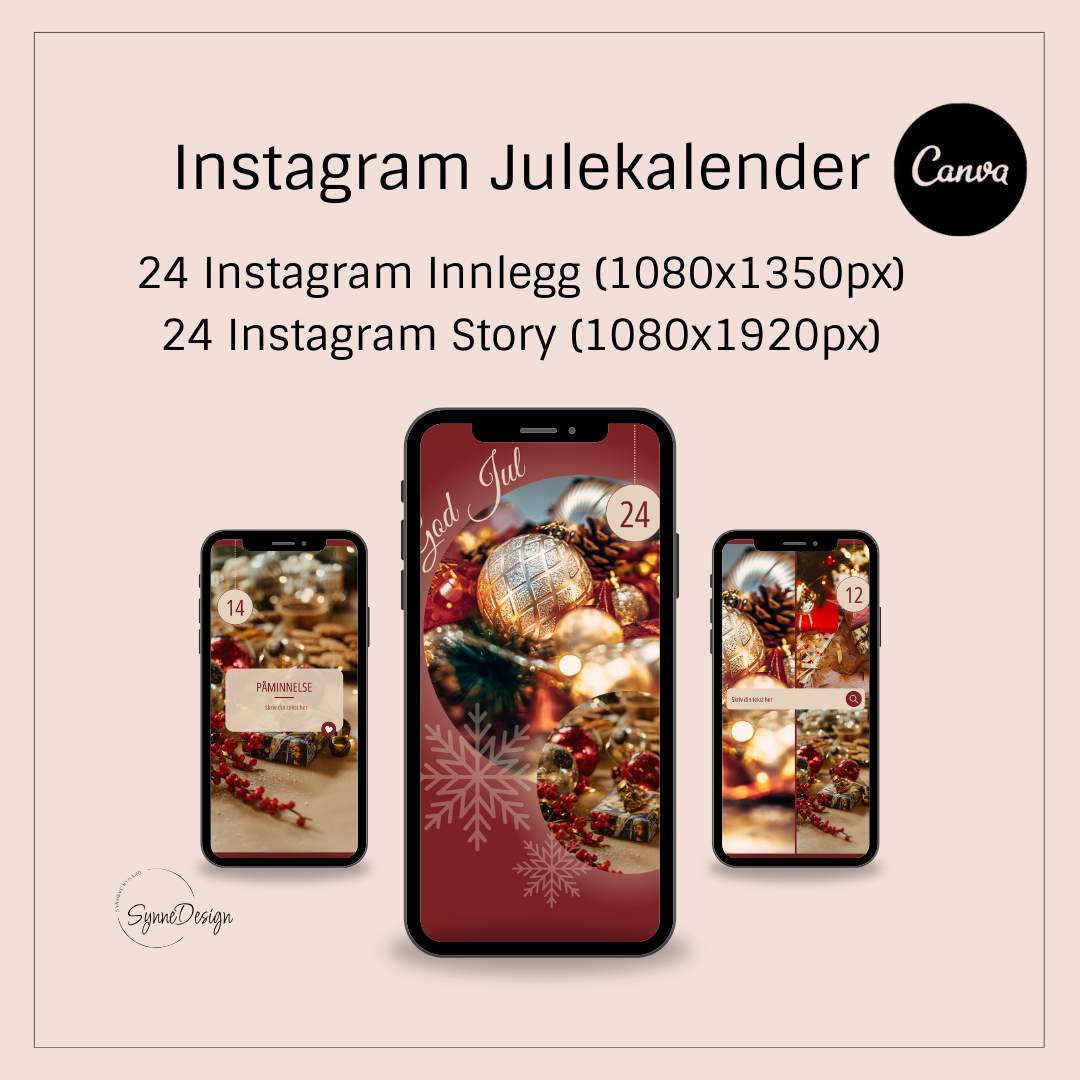 Julekalender Instagram Rød