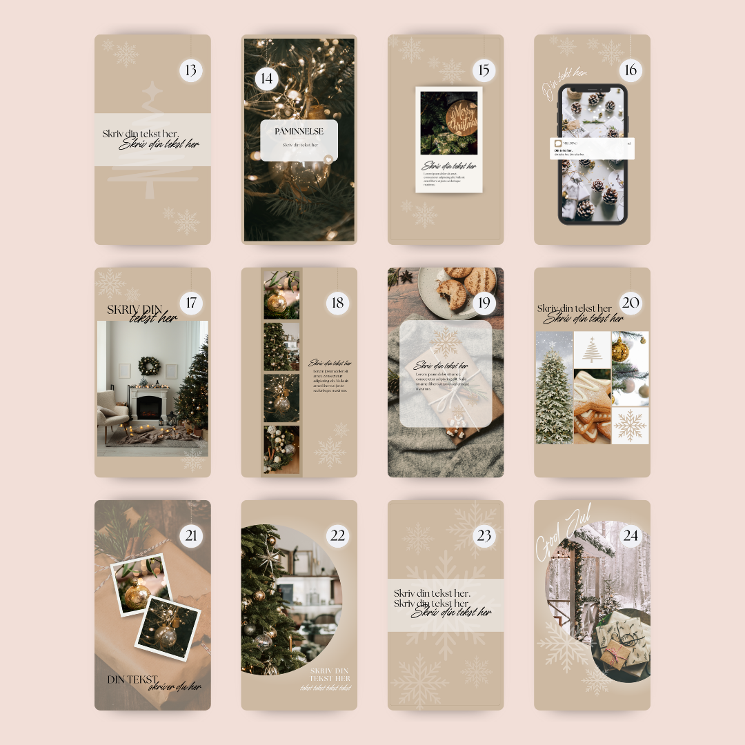 Julekalender Instagram Beige