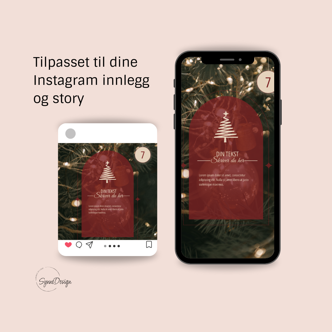Julekalender Instagram Rød
